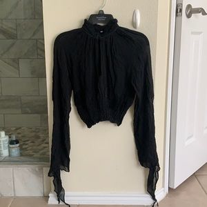 Black Sheer Crop Top